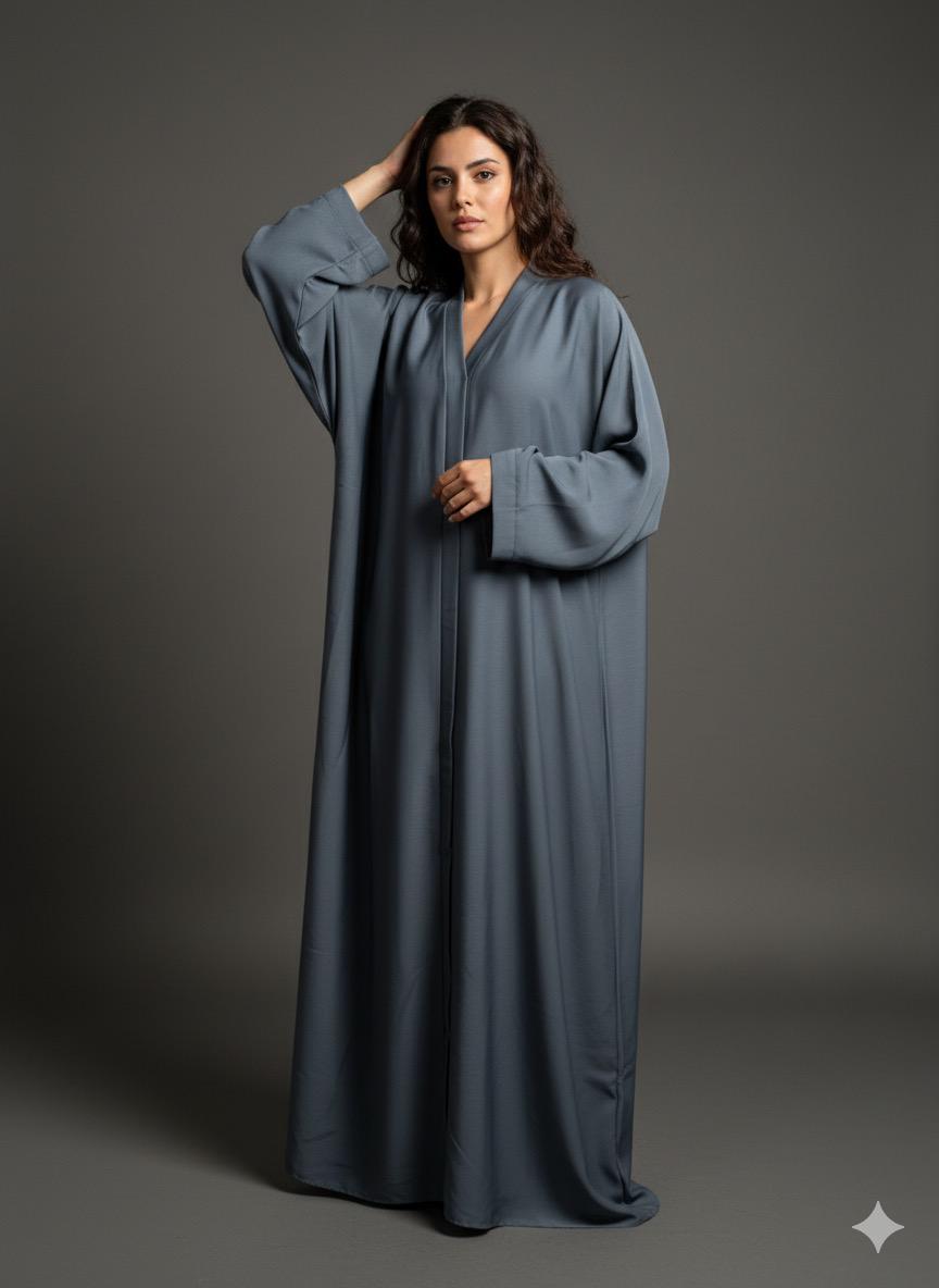 🩶 Midnight Mist Abaya (Grey
