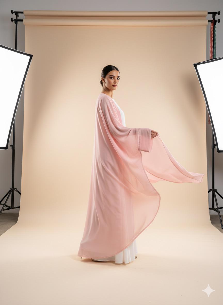 🩷 Blush Breeze Abaya (Pink)