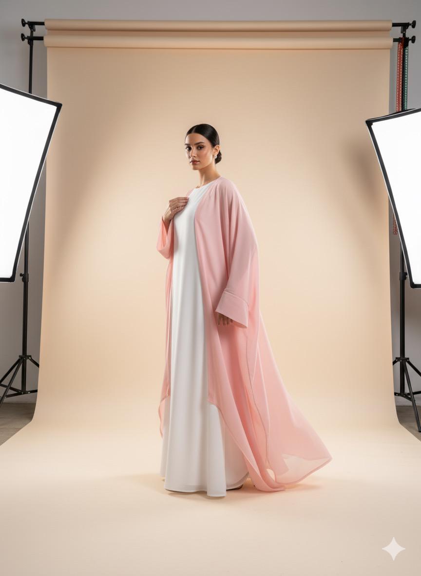 🩷 Blush Breeze Abaya (Pink)