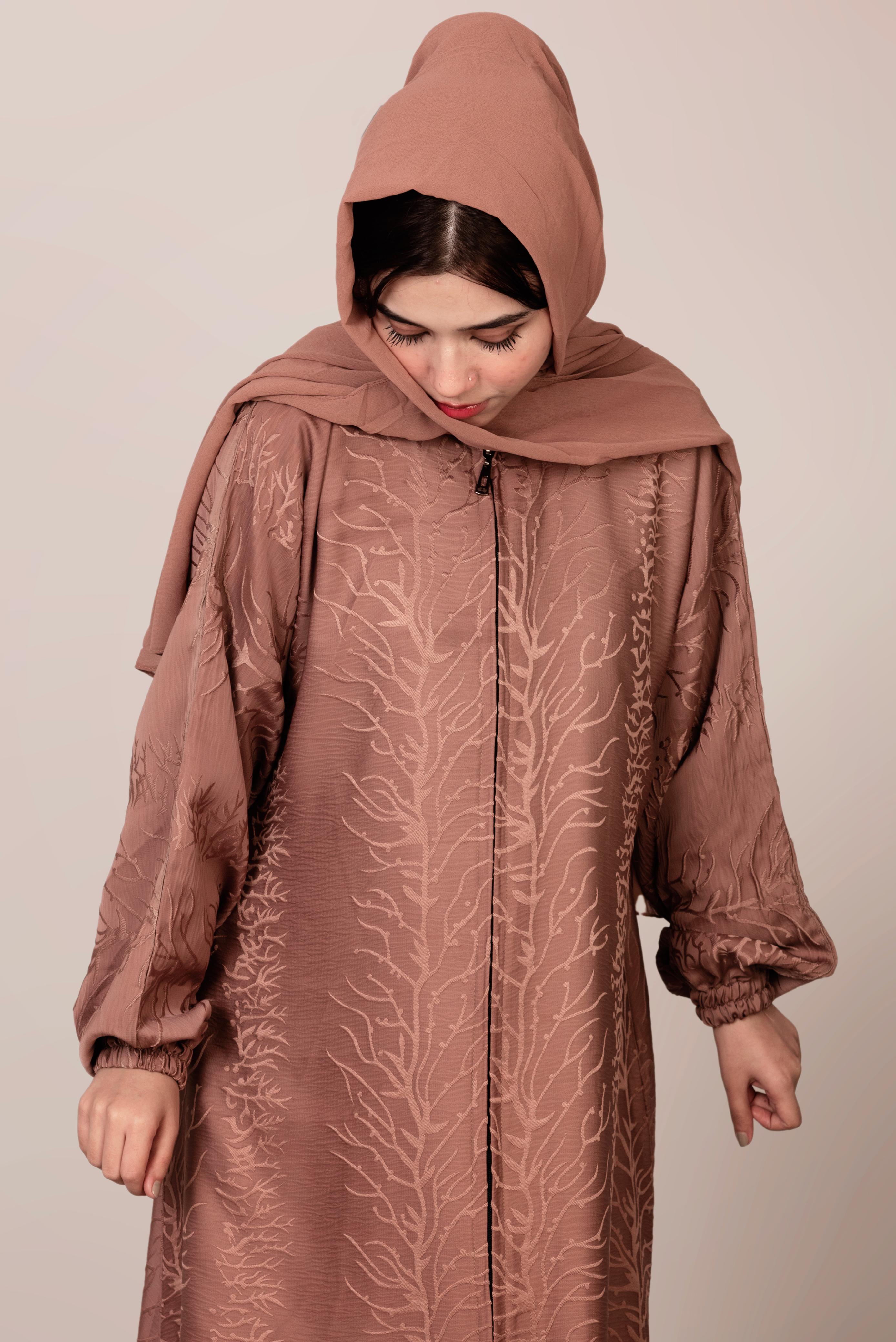 Rosewood Embroidered Abaya